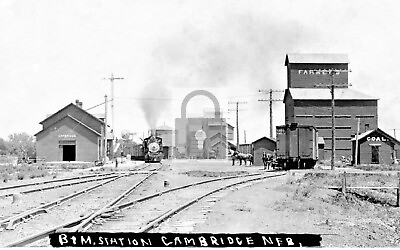 #ad #ad Railroad Train Station Depot Cambridge Nebraska NE Reprint