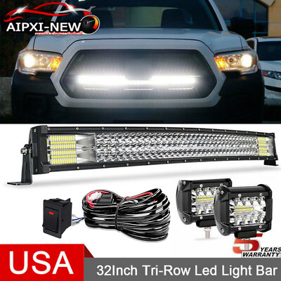 #ad 32inch 44100lm LED Light Bar ComboFree Wiring 4#x27;#x27;Pod Offroad Truck 4X4 ATV SUV
