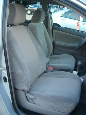 #ad 2005 2008 Toyota Corolla Exact Fit Seat Covers Front Back set Gray Auto Cloth