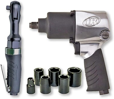 #ad 2317G Edge Series Kit 231G Air Impact amp; 170G Air Ratchet Wrench amp;5 Piece Socket