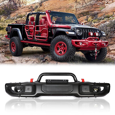 #ad Steel Front Bumper Kit 10th Anniversary Style Fit For Jeep Wrangler JL Gladiator