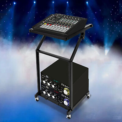 #ad 9U12U 16U Rack Mount Mixer Case Stand Studio Equipment Cart Stage Amp DJ Rolling