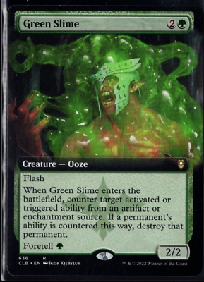 #ad Green Slime 636 Extended Art Rare Non Foil Baldur#x27;s Gate Magic TCG NM