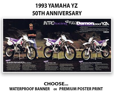 #ad #ad 1993 Yamaha YZ 50th Anniversary Damon Bradshaw Banner Poster Flyer Art Decal 250