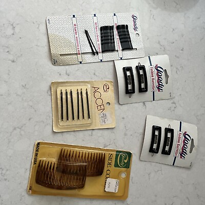 #ad Vintage Goody Hair Lot Side Combs Fashion Barette Accent Bob Pins amp; Bobby Pins