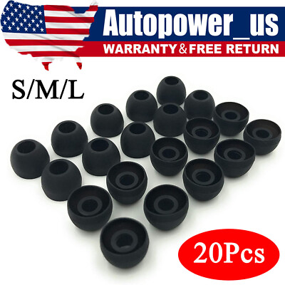 #ad 20 Pcs Universal Premium Ear Tips Silicone Replacement Earbud Earbuds