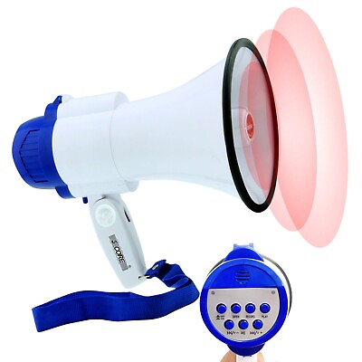 #ad 5Core 30W Megaphone Bullhorn Voice Recording Siren Blow Horn HandHeld Loudhailer
