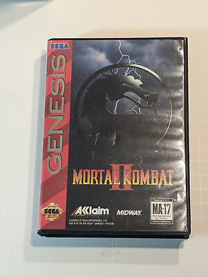 #ad Mortal Kombat II 2 Sega Genesis CIB Complete In Box w Poster