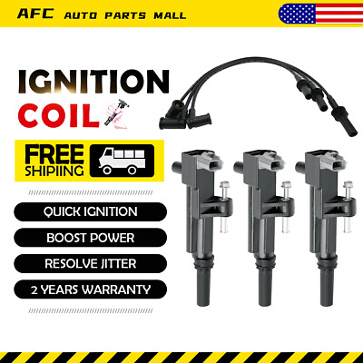 #ad NEW3*Ignition Coil3*Spark Plug Wire For Jeep Liberty Dodge Ram 1500 3.7L UF640