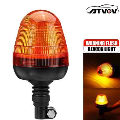 #ad 60 LED Rotating Flashing Beacon Flexible DIN Pole Mount Tractor Warning Light