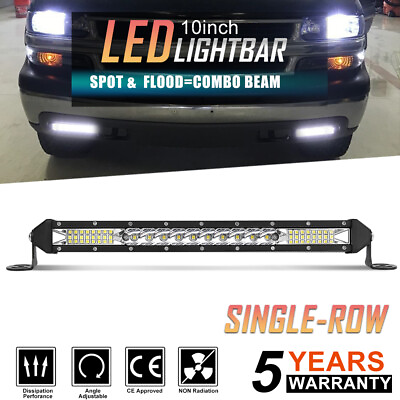 #ad 10inch Slim LED Light Bar Spot Flood Combo Work Truck SUV ATV Driving Offroad
