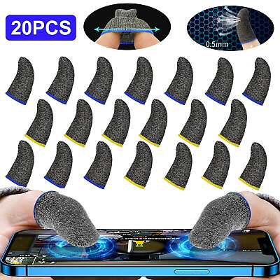 #ad 20pcs Gaming Finger Sleeve Touch Screen Mobile Game Controller Sweatproof Gloves