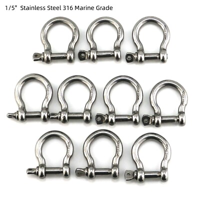 #ad 1 5 1 4 5 16 3 8 1 2 5 8 Stainless Steel D Ring Shackle Clevis Bow Shackle