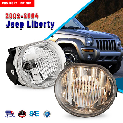 #ad #ad Fog Lights for 2002 2004 Jeep Liberty Clear Driving Bumper Front Lamp Bulbs Pair