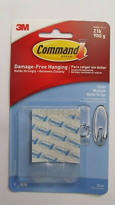 #ad Command Clear Medium Refill Strips Package of 9 strips #17021CLR ES NEW