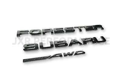 #ad NEW Gloss OR MATTTE Black FORESTER Symmetrical AWD Trunk badge Emblem