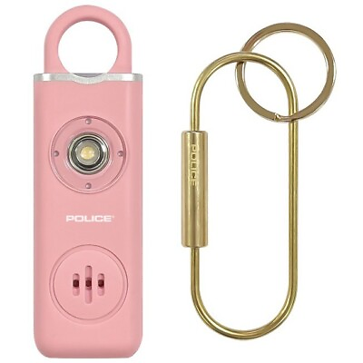 #ad #ad Personal Alarm Keychain 130dB Police Emergency Siren Alarm Flashlight Women Pink