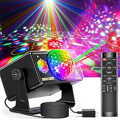 #ad Party Lights Dj Disco Lights RGB 3 Lens DJ Strobe Light Sound Activated Sta...