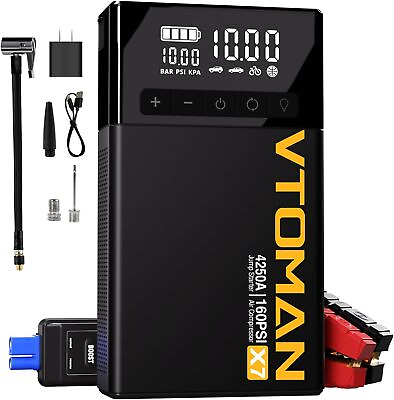 #ad 🔥VTOMAN X7 Jump Starter With Air Compressor 4250A Battery Charger Emergency