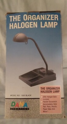 #ad Dana Lighting Vintage Halogen Desk Lamp Organizer 1550 Black New In Box