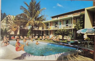 #ad Roadside Motel Carib Apartment Motel Fort Lauderdale FL Vintage Postcard 1962