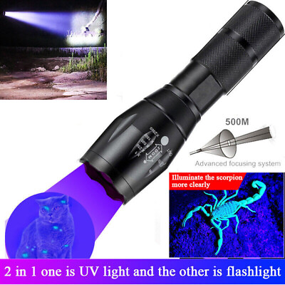 #ad #ad Super Bright 120000lm UV Torch Ultra Violet Flashlight Blacklight Light Lamp LED