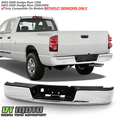 #ad #ad 2002 2008 Dodge Ram 1500 03 09 2500 3500 Chrome Complete Rear Bumper Assembly