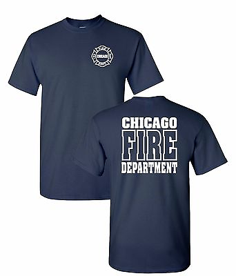 #ad Chicago Fire Department 2 Sided Job T Shirt As Seen On TV