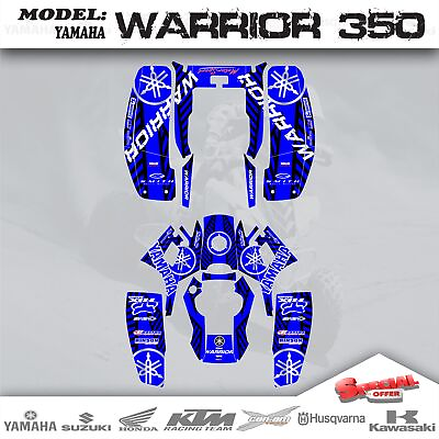 #ad 3M Graphics Kits Decals Stickers Racing Team Blue 4 YAMAHA WARRIOR 350 ALL YEAR