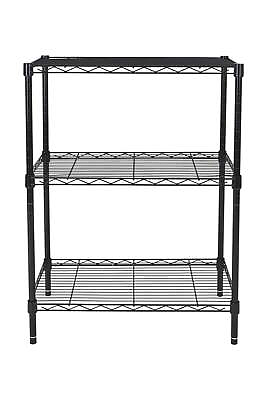 #ad 3 Tier Multipurpose Wire Shelving Rack Black Color750lbs Load Capacity