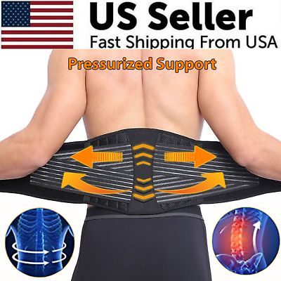 #ad Lower Back Support Brace Lumbar Waist Belt Double Pull Breathable Belt Men Women
