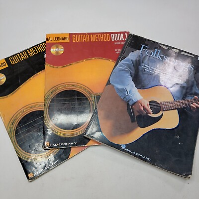 #ad Hal Leaonard Guitar Method Books 1 amp; 2 And 133 Folksongs Guitar Book Lot Of 3