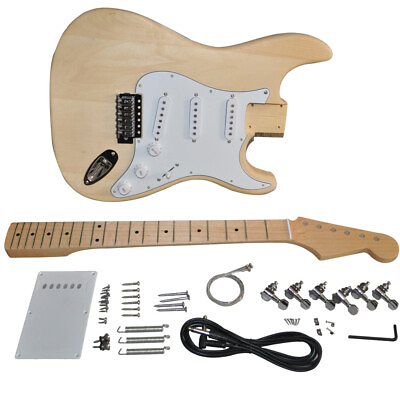 #ad RSW DIY Electric Guitar kit with Basswoo Body Maple Neck and Fingerboard 21 Fret