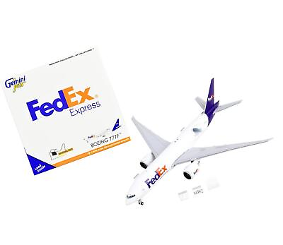 #ad Boeing 777F Commercial Aircraft Federal Express Fedex White With Purple Tail