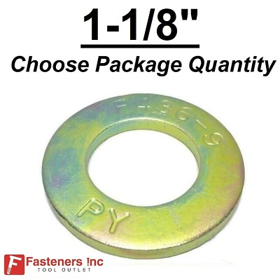 #ad 1 1 8quot; F436 SAE Structural Yellow Zinc Plated Hardened Flat Washers A325 A490