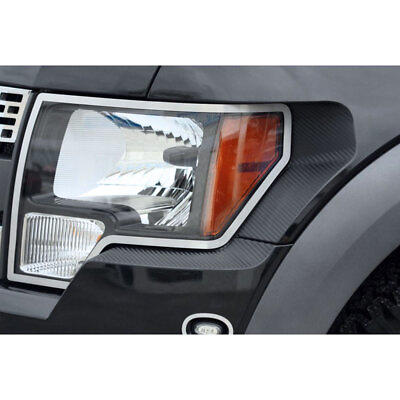 #ad ACC Headlight Wraps fits 2010 2014 Ford F 150 SVT Raptor 2pc Vinyl Carbon Fiber
