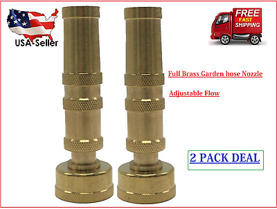#ad #ad Solid Brass Garden Spray Nozzle 4quot; Adjustable Twist Water Hose USA Stock 2 PACK