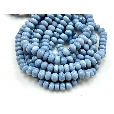 #ad Beautiful Blue Opal Smooth Rondelle Beads 8 9mm Blue Opal Rondelle 16quot; Long