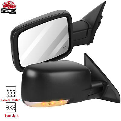 #ad LHRH Side Power Signal Heated Black Exterior Mirrors For Dodge Ram 2009 2015