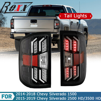 #ad LED Taillights for 14 18 Chevy Silverado 1500 2500 3500 HD Back Light Clear Lens