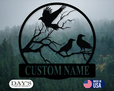 #ad Personalized Black Crow Name Sign Decoration For Room Black Crow Home Decor