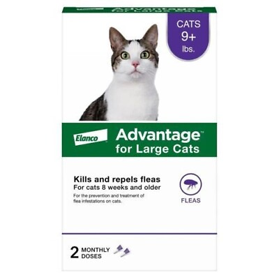 #ad Advantage Topical Flea Prevention For Large Cats 9 lbs 2 Monthly Treatments