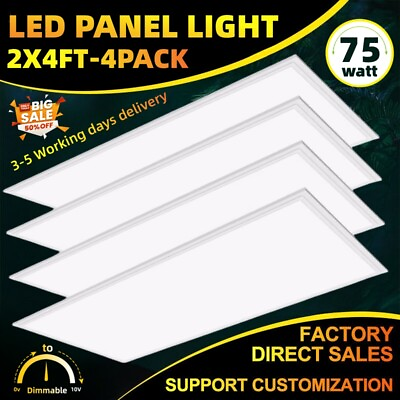 #ad 2#x27; X 4#x27; LED 75 Watts Panel Troffer 4 PACK Flat Panel LED within LED Drivers