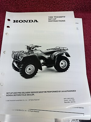 #ad Honda TRX400FW 1996 96 FOREMAN Set up Manual Official OEM Vintage Wiring Diagram