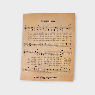 #ad Amazing Grace: 85x11 Blank Sheet Music Journal With 120 Manuscript NEW