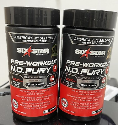 #ad 2 SixStar Pro Nutrition Elite Series Pre Workout N.O. FURY 60 Caplets 10 24