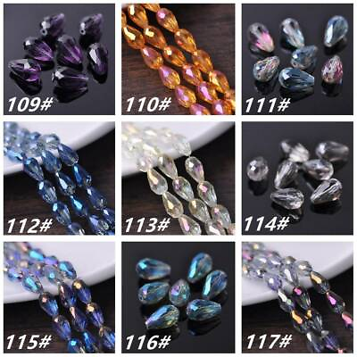 #ad Teardrop Faceted Crystal Glass Loose Crafts Beads lot 5x3 8x6 12x8 15x10mm