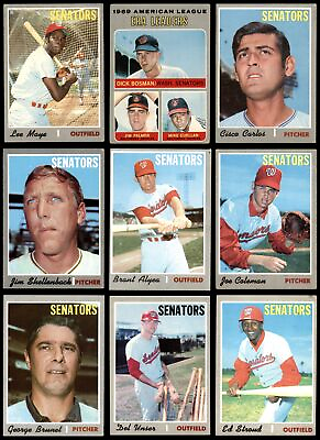 #ad 1970 Topps Washington Senators Near Team Set 3.5 VG 21 31 cards