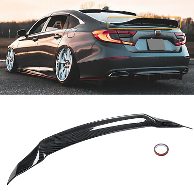 #ad FOR 18 2022 HONDA ACCORD JDM STYLE HIGH KICK CARBON STYLE DUCKBILL TRUNK SPOILER