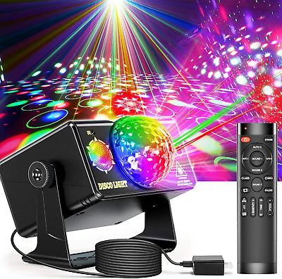 #ad RGB DJ Disco Party Lights 3 Lens Strobe Sound Activated for Events amp; Home Decor